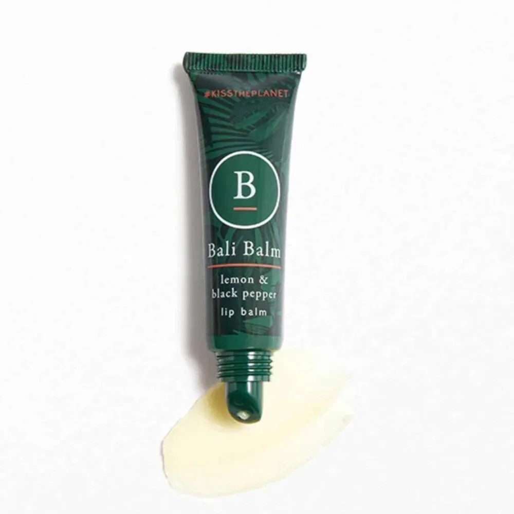 BALI BALM Womens Beauty Lemon & Black Pepper Lip Balm Coconut Oil Vegan MSRP $33